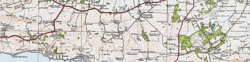 Old map of Winfrith Hill in 1919