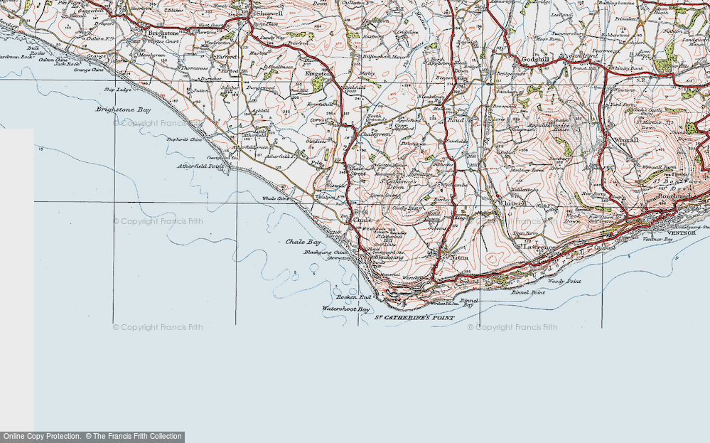 Old Map of Chale, 1919 in 1919