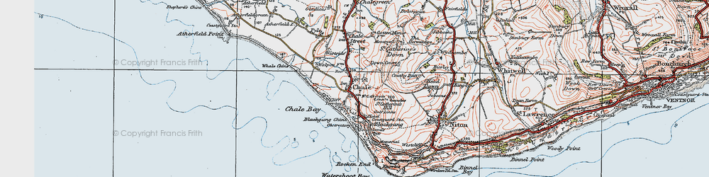 Old map of Chale in 1919