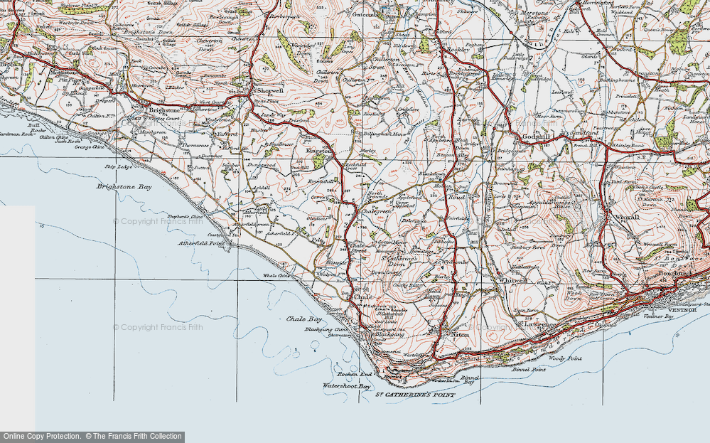 Old Map of Chale Green, 1919 in 1919