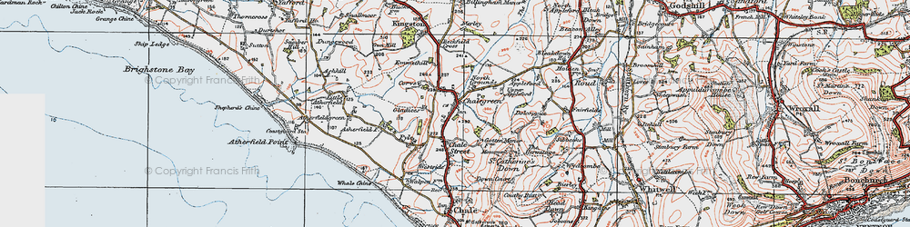 Old map of Chale Green in 1919