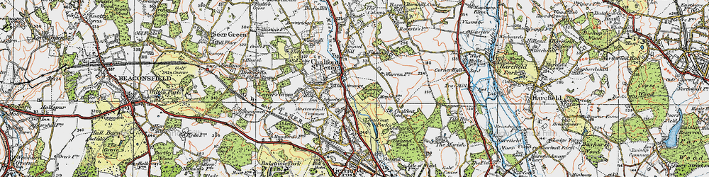 Old map of Chalfont St Peter in 1920