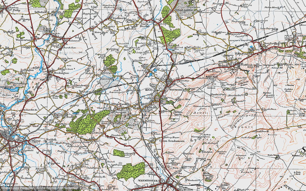 Old Map of Historic Map covering Beggar's Knoll in 1919