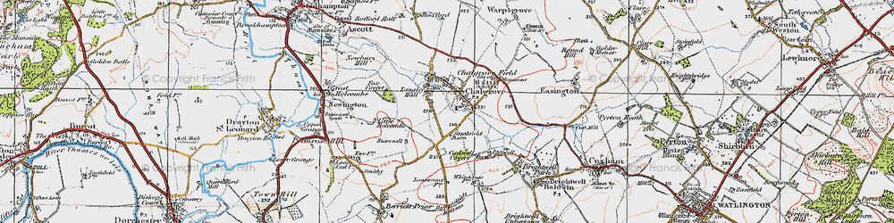 Old map of Chalgrove in 1919