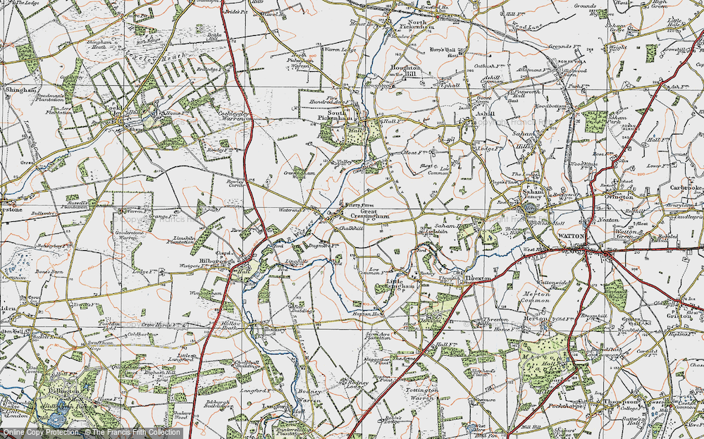 Old Map of Chalkhill, 1921 in 1921