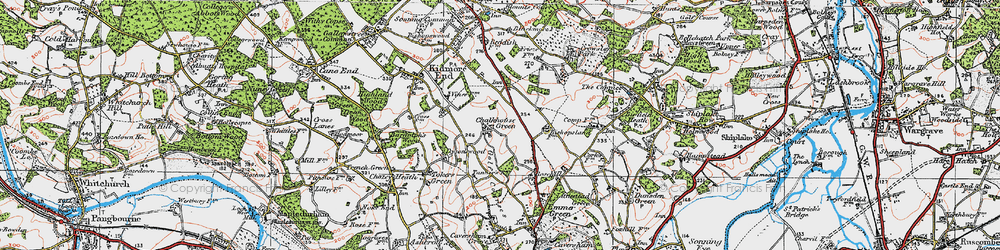 Old map of Chalkhouse Green in 1919