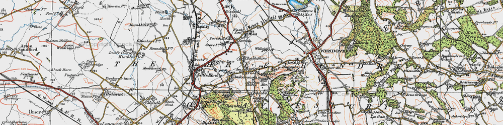 Old map of Chalkshire in 1919