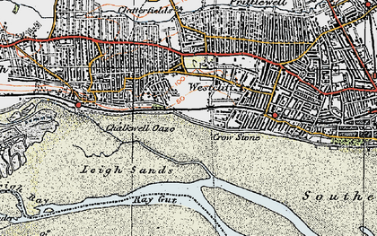 Old map of Leigh Sand in 1921