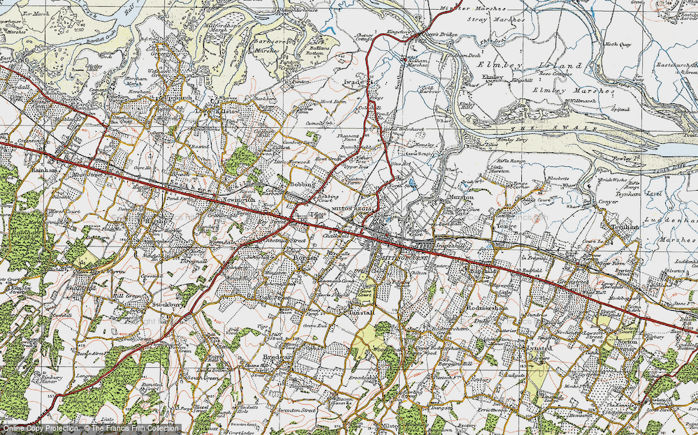Old Map of Chalkwell, 1921 in 1921