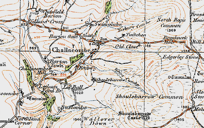 Old map of Challacombe in 1919