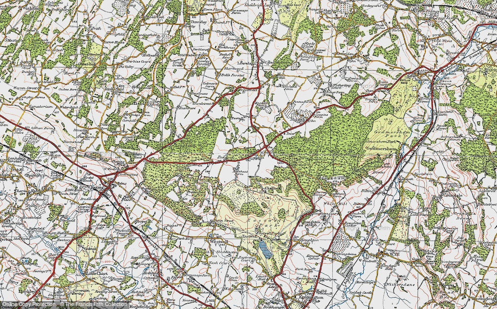 Old Map of Challock, 1921 in 1921