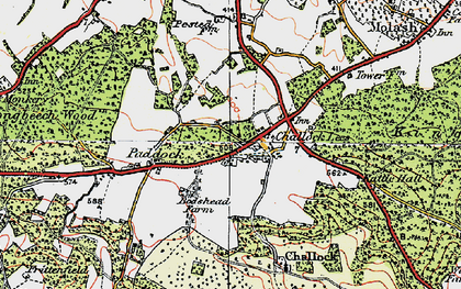 Old map of Challock in 1921