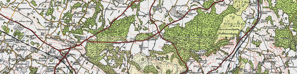 Old map of Challock in 1921
