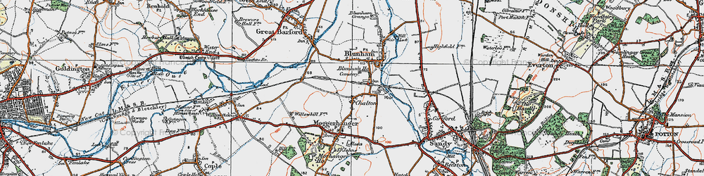 Old map of Chalton in 1919
