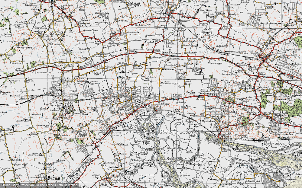 Old Map of Chalvedon, 1921 in 1921