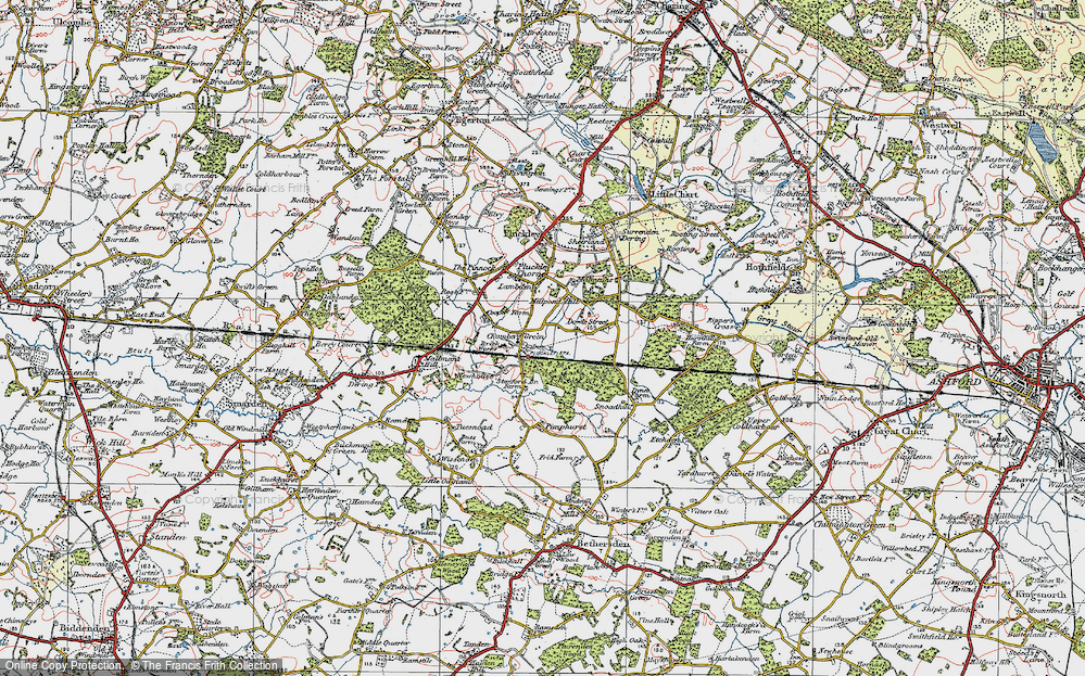 Old Map of Chamber's Green, 1921 in 1921