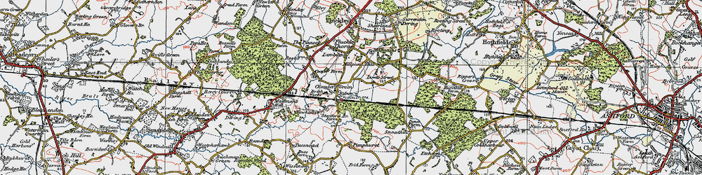 Old map of Chamber's Green in 1921