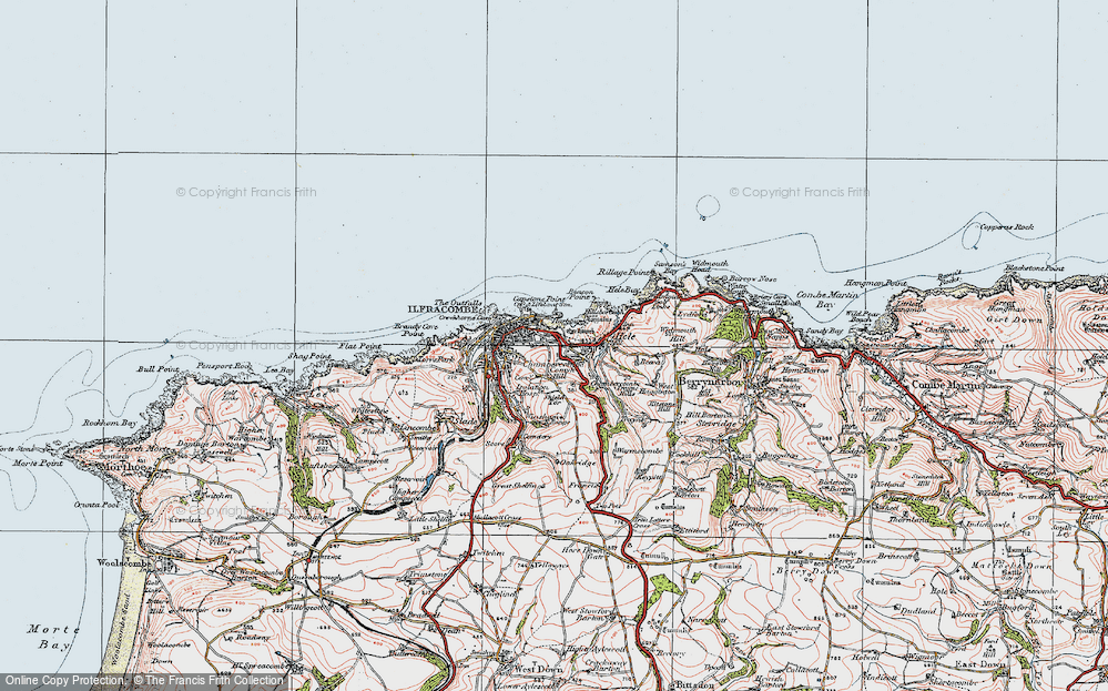 Old Map of Chambercombe, 1919 in 1919