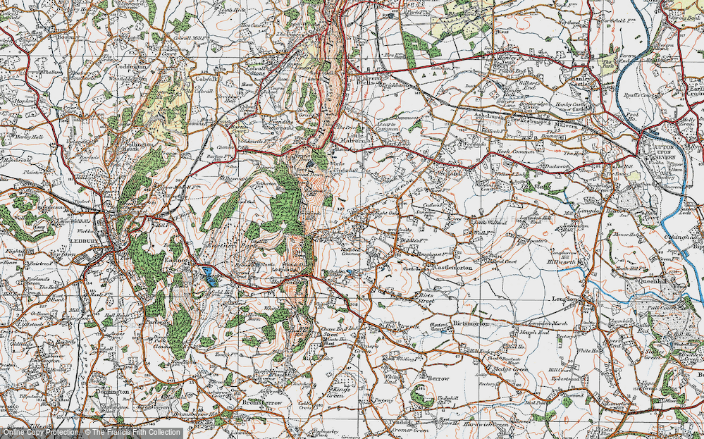 Old Map of Chandler's Cross, 1920 in 1920