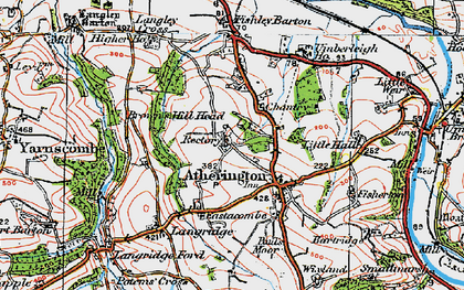 Old map of Langley Cross in 1919
