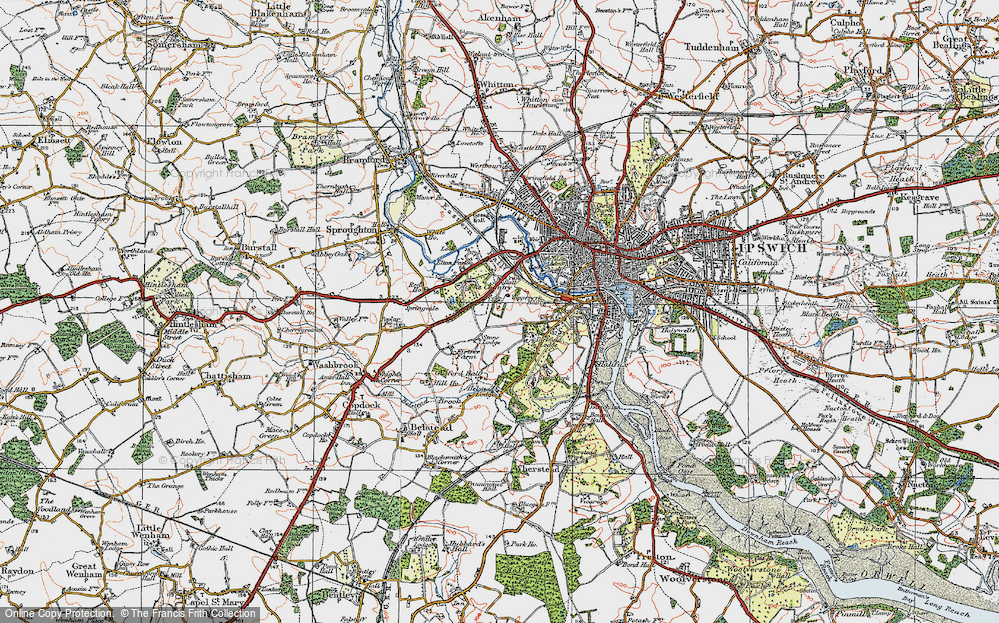 Old Map of Chantry, 1921 in 1921