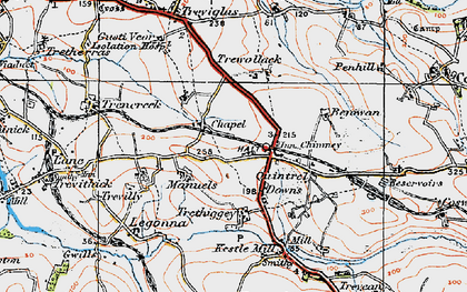 Old map of Bejowan in 1919
