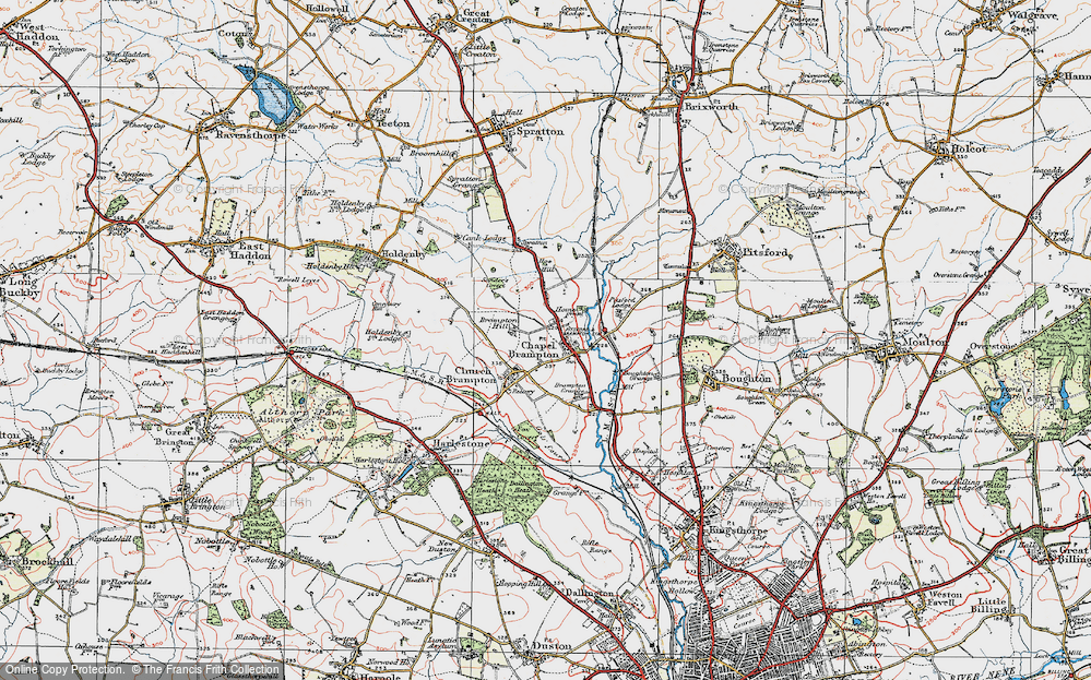 Old Map of Chapel Brampton, 1919 in 1919