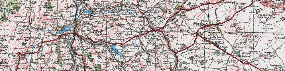 Old map of Chapel-en-le-Frith in 1923
