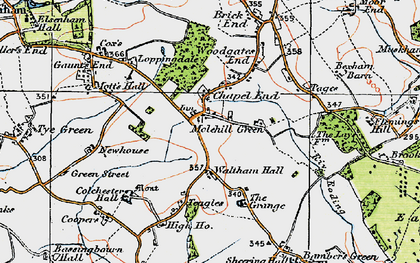 Old map of Chapel End in 1919