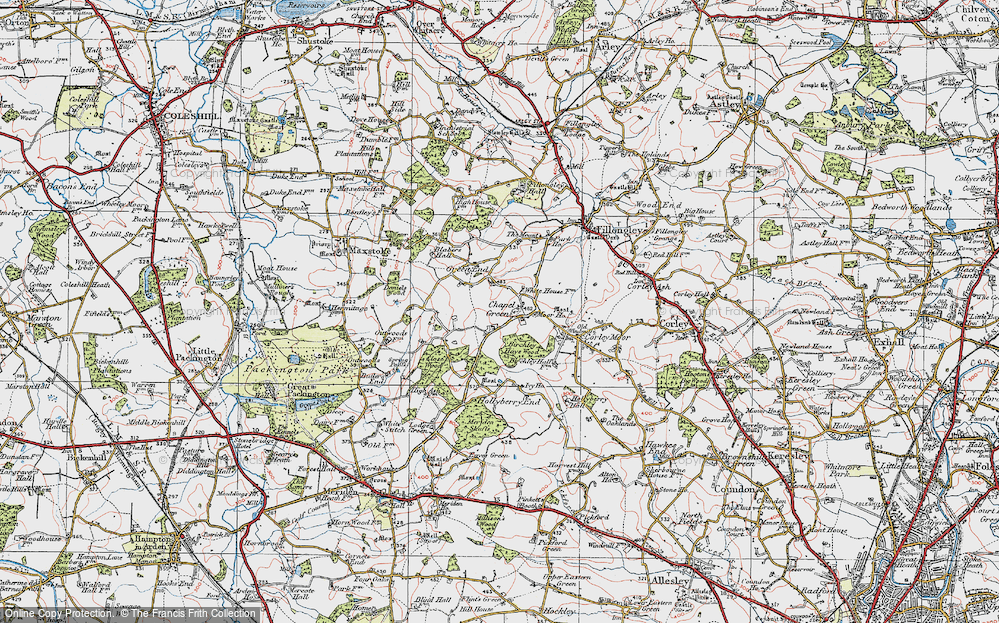 Old Map of Chapel Green, 1921 in 1921