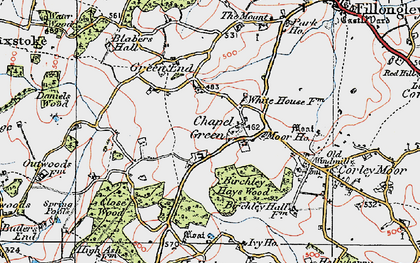 Old map of Chapel Green in 1921