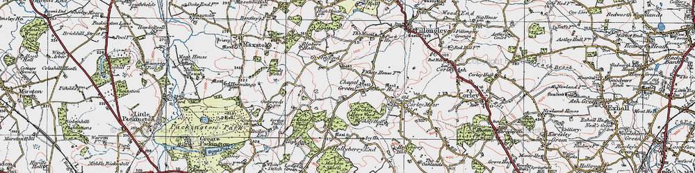 Old map of Chapel Green in 1921