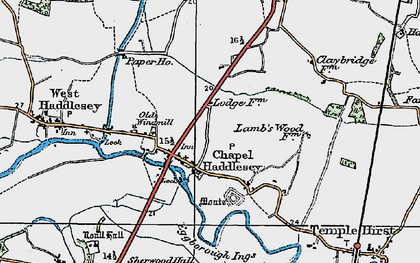 Old map of Chapel Haddlesey in 1924