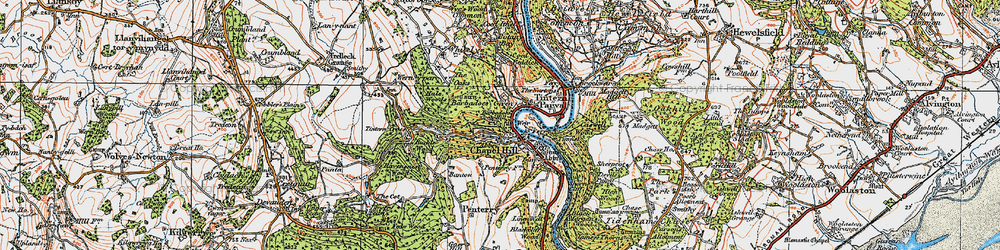 Old map of Tintern Abbey in 1919