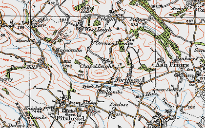 Old map of Chapel Leigh in 1919