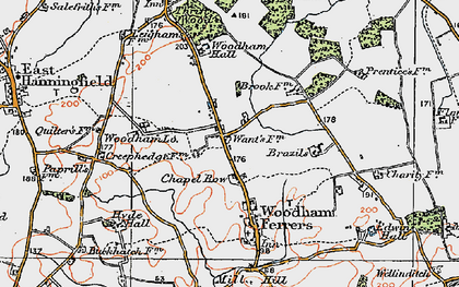 Old map of Woodham Hall in 1921
