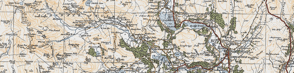 Old map of Lingmoor Tarn in 1925