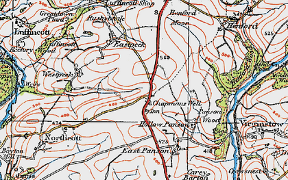 Old map of Chapmans Well in 1919