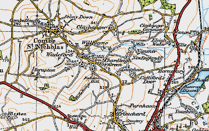 Old map of Chardleigh Green in 1919