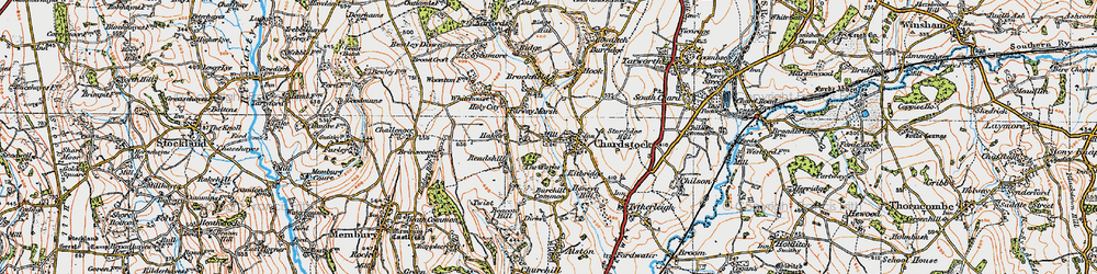 60NW Old Map Devon 1906 Chardstock Hook