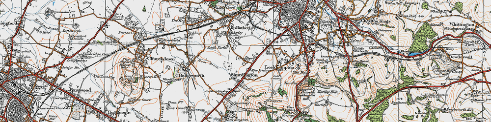 Old map of Chargrove in 1919