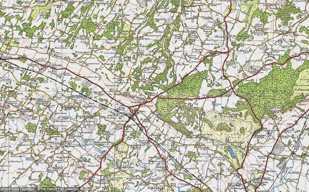 Old Map of Charing Hill, 1921 in 1921
