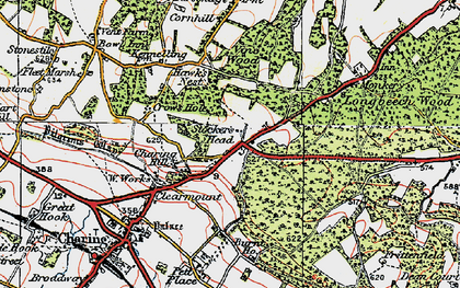 Old map of Charing Hill in 1921