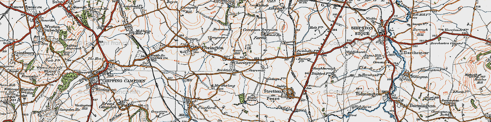Old map of Compton Scorpion Manor in 1919