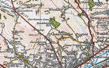 Old map of Charlcombe in 1919