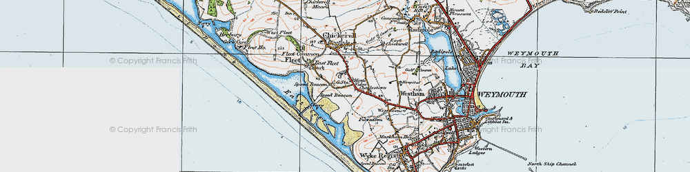 Old map of Charlestown in 1919