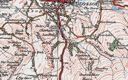 Old map of Whiteley Nab in 1923