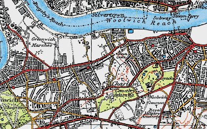 Old map of Woolwich Common in 1920