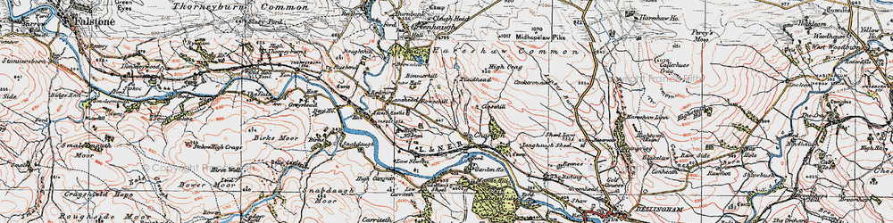 Old map of Lankey Burn in 1925