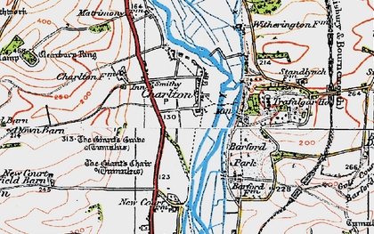 Old map of Charlton All Saints in 1919